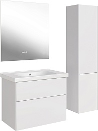 ASB-Woodline Мебель для ванной Гранада 80 подвесная белая матовая – фотография-2