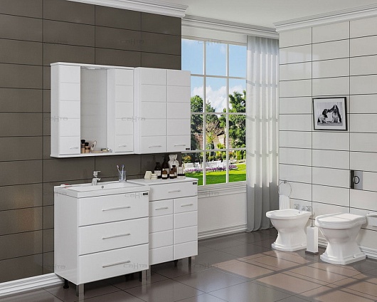 СанТа Тумба с раковиной Омега 70 с ящиками – картинка-2