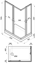 Triton Душевой уголок Фьюжн 120x80 А Полосы стекло с рисунком профиль белый – фотография-4