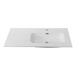 Cezares Тумба с раковиной Eco Cer-N 100 R bianco lucido ручки чёрные – фотография-13