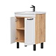 Equil Тумба под раковину Lago 70 2 ящика напольная белая/дерево – фотография-9