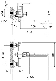 Iddis Смеситель для ванны Bild BILSB00i10WA универсальный – фотография-2