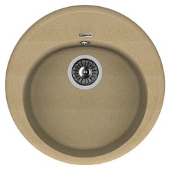 Florentina Мойка гранитная Лотос 510 круглая бежевый – фотография-1