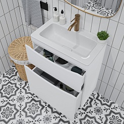 Vivon Тумба с раковиной Ostin 60 напольная белая матовая – фотография-4