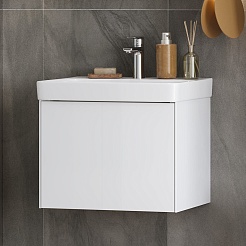 Акватон Тумба с раковиной Асти 55 подвесная белая – фотография-5