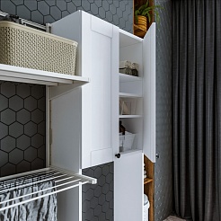 Бриклаер Пенал Хелена 64 рамочный над стиральной машиной белый – фотография-4