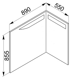 De Aqua Мебель для ванной Трио Люкс 90 R, зеркало Трио Люкс – фотография-16