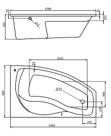 Santek Акриловая ванна Майорка 150 L – фотография-3