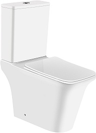 Azario Унитаз-компакт Avero AZ-3121 безободковый с бачком с сиденьем микролифт белый – фотография-1