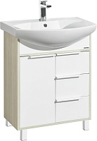 Акватон Тумба под раковину Рико 65 белая, ясень фабрик