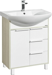 Акватон Тумба под раковину Рико 65 белая, ясень фабрик – фотография-1