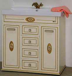 Misty Тумба с раковиной Roma 90 бежевая патина – фотография-1