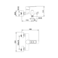 Tokito Смеситель для ванны KOBE вороненая сталь TOK-KOB-1014 – фотография-5