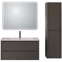 Cezares Тумба с раковиной Relax 100 подвесная оружейная сталь – фотография-7