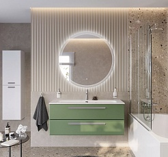 Cezares Тумба с раковиной Eco Cer-N 120 фисташковый софт CZR-8073-120 ручки серые – фотография-3