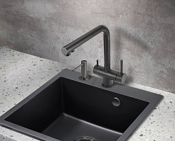 Milacio Смеситель для кухни Ultra MCU.558.TB черный матовый – фотография-5