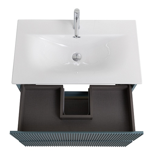 BelBagno Тумба с раковиной Uno 90 подвесная Голубой матовый с раковиной BB-8099-90 – фотография-10