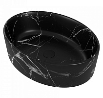 Teymi Раковина накладная в ванную Lori 50 мрамор чёрный матовый T50485