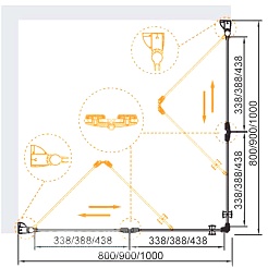 Cezares Душевой уголок ELENA-W-AS-2-90-C-Cr – фотография-2