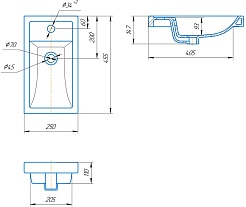 Onika Тумба с раковиной Милтон 45 R подвесная белая – фотография-9