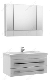 Aquanet Зеркальный шкаф "Верона 100" камерино белый – фотография-2