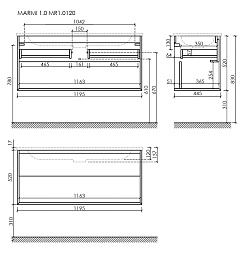 Sancos Тумба под раковину Marmi 1.0 120 дуб чарльстон – фотография-8