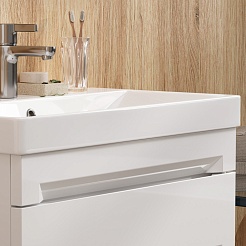 Equil Тумба с раковиной Corner 60 2 ящика подвесная белая – фотография-11