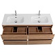 BelBagno Тумба под раковину Kraft 140 подвесная 4 ящика Rovere Nebrasca Nature двойная раковина – картинка-10