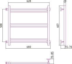 Стилье Полотенцесушитель Версия-Б1 500х600 – фотография-2