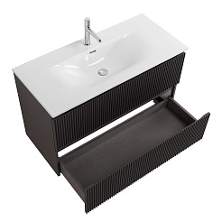 BelBagno Тумба с раковиной Uno 100 подвесная Темно-Серый матовый с раковиной BB-8099-100 – фотография-10