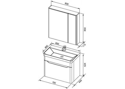 Aquanet Комплект мебели София 80 белый – фотография-4