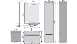 Velvex Пенал для ванной Crystal CUB 155, белый – фотография-3