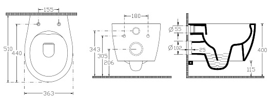Allen Brau Чаша подвесного унитаза Fantasy 4.11004.20 белый глянец – фотография-8