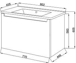 Ceruttispa Тумба с раковиной Пьемонт 80 подвесная №1 – фотография-2