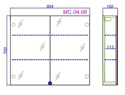 Aqwella Мебель для ванной Манчестер 80, зеркало-шкаф – фотография-2