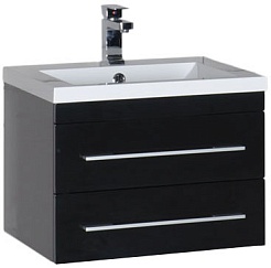 Aquanet Тумба с раковиной "Нота 58" черная (171486) – фотография-1