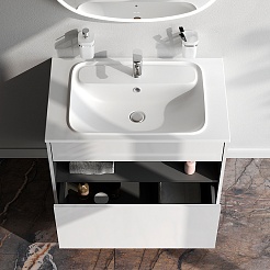 Am.Pm Тумба с раковиной Func 80 подвесная белая глянцевая – фотография-3