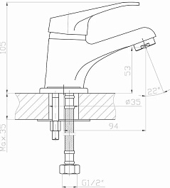 Frap Смеситель для раковины H701 F10701-B хром – фотография-3