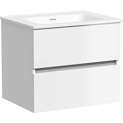 Sancos Тумба с раковиной Urban 60 белый глянец раковина Element 61 CN7001 – фотография-1