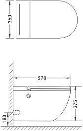 Azario Унитаз подвесной AZ-102C импульсный безободковый с инсталляцией белый – фотография-17