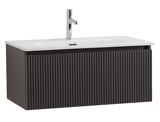 BelBagno Тумба с раковиной Uno 80 с 1 ящиком подвесная Темно-Серый матовый с раковиной BB-8099-3-80 – фото-1