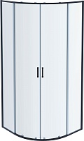 Aquatek Душевой уголок Ария 80x80 AQ ARI RO 08020BL профиль черный стекло прозрачное