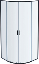 Aquatek Душевой уголок Ария 80x80 AQ ARI RO 08020BL профиль черный стекло прозрачное – фотография-1