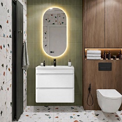 Vivon Тумба с раковиной Atwood 70 подвесная белая матовая – фотография-3