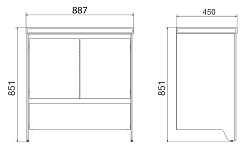 Velvex Мебель для ванной напольная Klaufs 90 белая/дерево – фотография-3
