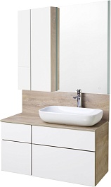 Акватон Тумба с раковиной Мишель 100 (Infinity) дуб эндгрейн/белый – фотография-4