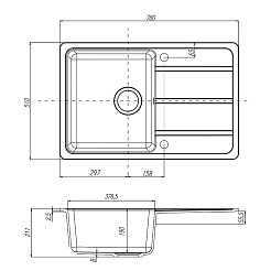 Акватон Кухонная мойка "Аманда" 1A712832AD220 упрощенная – фотография-3