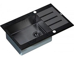 Zorg Кухонная мойка Inox Glass GL-7851-BLACK-GRAFIT – фотография-1