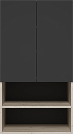 Misty Шкаф подвесной над стиральной машиной Поло 60 дуб галифакс белый/антрацит – фотография-2