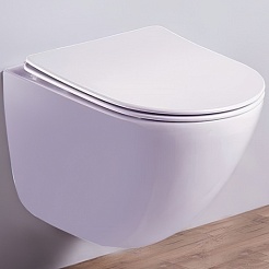 Esbano Унитаз Lotus подвесной безободковый белый – фотография-1